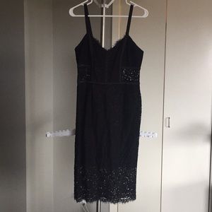 Express Black Lace Midi Dress